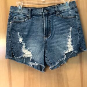 Kendall & Kylie Distressed Blue Denim Shorts